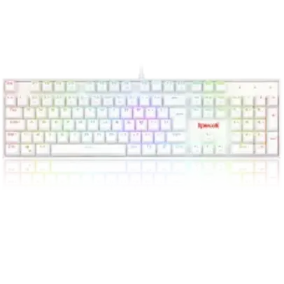 Teclado Mecânico Gamer Redragon Mitra Lunar K551W, RGB, Switch Blue, ABNT2, Full-Size, White, K551W-RGB (PT-BLUE)