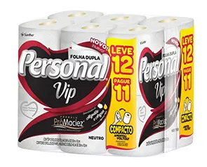 [Prime + Recorrência] Papel Higiênico VIP Folha Dupla, Personal, 12 un