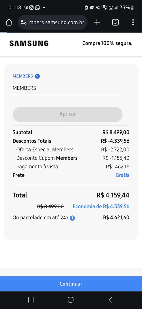 Imagem na descrição da promoção