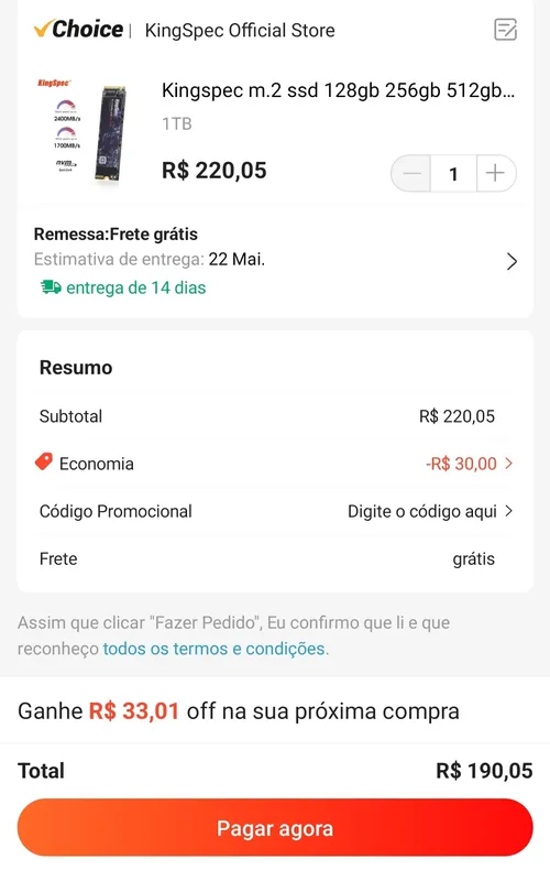 Imagem na descrição da promoção