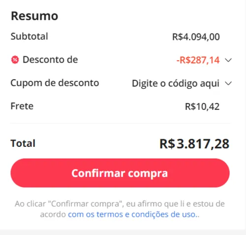 Imagem na descrição da promoção