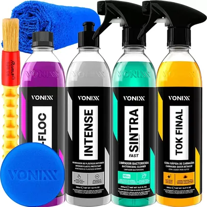 Saindo por R$ 114,9: Kit Shampoo Neutro V-floc Revitalizador Intense Limpador Sintra Fast Cera Automotiva Liquida Tok FInal Spray Vonixx | Pelando