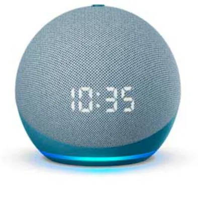 Echo Dot (4" geração) com “Relógio” Smart Speaker + Ganhar Milha | R$ 378,11