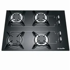 Cooktop a Gás 4 Bocas Mueller com Queimador Ultra Rápido Preto - Bivolt R$ 240