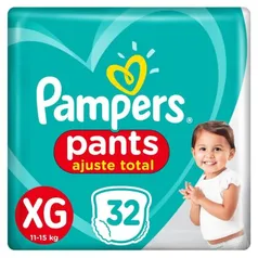 Fralda Pampers Pants Ajuste Total Mega Tamanho XG com 32 Unidades