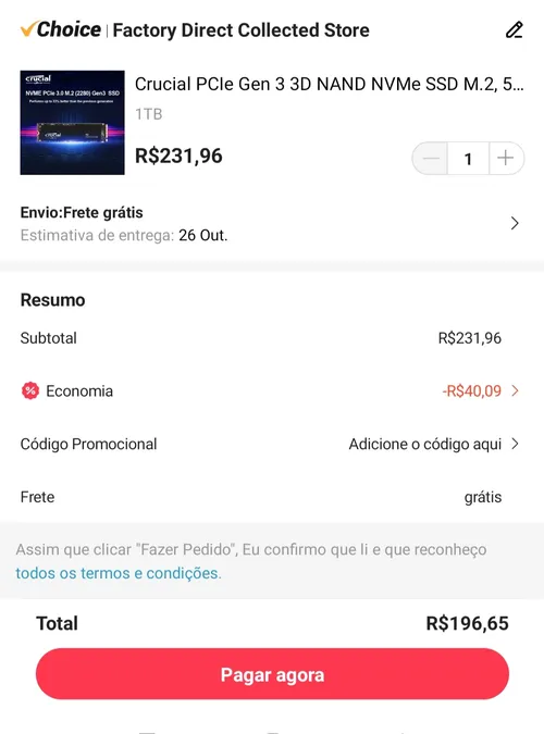 Imagem na descrição da promoção