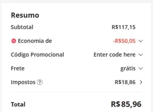 Imagem na descrição da promoção