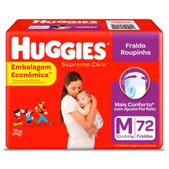 [Regional] Leve 4 Pague 2 - Fralda Huggies Roupinha Supreme Care M - 72 fraldas