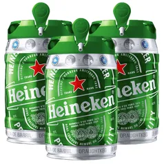 Kit com 3 Cervejas HEINEKEN Barril 5 Litros