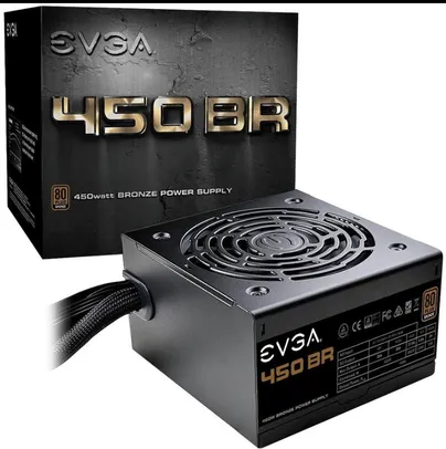 Fonte EVGA 450W, 80 Plus Bronze - 100-BR-0450-K