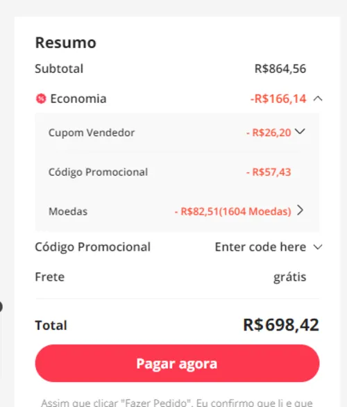 Imagem na descrição da promoção