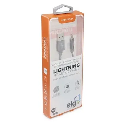 Cabo Lightning Flat Em Tecido Trançado Nylon Reforçado Sincronização e Recarga 1 metro - elg