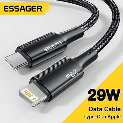 [IMPOSTO INCLUSO] Cabo USB-C/Lighting Essager 27W 2M