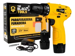 Parafusadeira Furadeira The Black Tools TB12A 3/8 Bivolt a Bateria 12v Cor Amarelo Frequência 60Hz