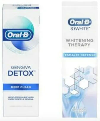 6 cremes Oral-b - 3 Detox e 3 Whitening | R$37