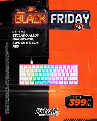 Teclado Gamer HyperX Alloy Origins RGB, Switch HyperX Red,  White / Pink, Layout US 60% -  572Y6AA