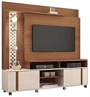 Estante Home Theater Para TV até 55 Pol. Vitral Nature/Off White - HB Móveis | R$ 530