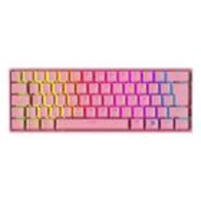 Teclado Mecânico Gamer KBM! GAMING TG600, Rosa, 60% e ABNT2, RGB, Switch Gateron Red - KGTG600RSVR