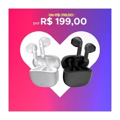 Kit Fones W100T Branco + W100T Preto/Cinza