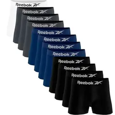 Kit 12 Cuecas Boxer Reebok Masculinas Microfibra Adulto Box Sem Costura (BR, Alfa, P, Regular, Sortidos 2)