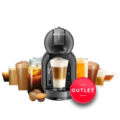 Mini Me Automática Máquina de Café Preta (Outlet) + 3O Cápsulas 