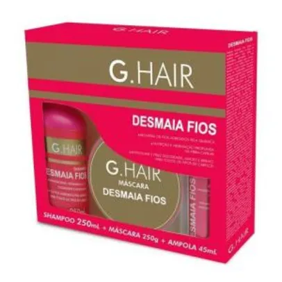 G.Hair Kit Desmaia Fios: Shampoo, Máscara e Ampola R$38