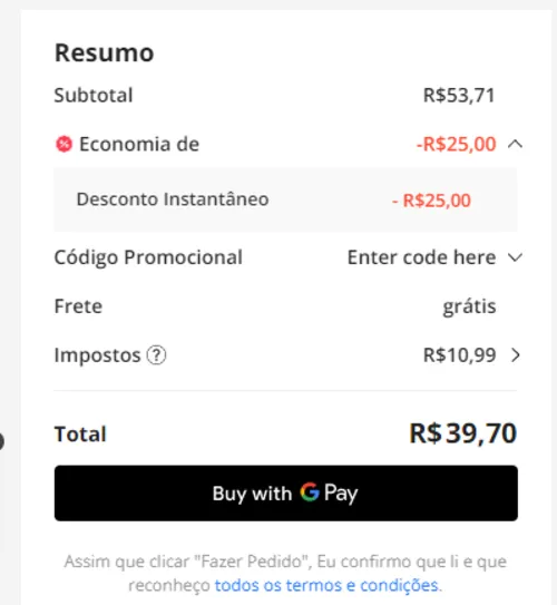 Imagem na descrição da promoção