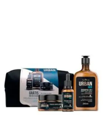 Urban Men IPA Kit - Shampoo + Óleo + Pomada + Nécessaire Kit