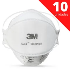 10 Máscaras 3M AURA 9320 N95/PFF2 por R$ 77,99 (R$ 7,79/ unid) à vista