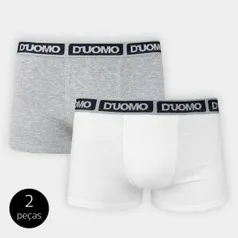 (Frete grátis APP) Kit Cueca Duomo Boxer 8 Peças - Branco e Cinza