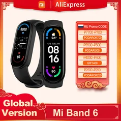 FF|Global Version Xiaomi Mi Band 6 Smart Bracelet 1.56"AMOLED Screen miBand 6 Heart Rate Fitness Traker Bluetooth 5 ATM Waterproof|Smar