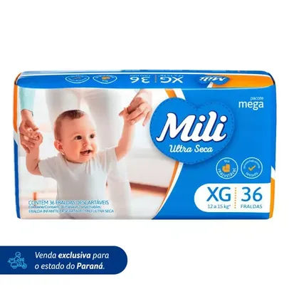 Fralda Mili Ultra Seca Mega Xg Com 36 Unidades