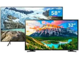 Combo Smart TV Samsung 4K LED 58” Wi-Fi - 58RU7100 + Smart TV HD LED 32” J4290 | R$3.190