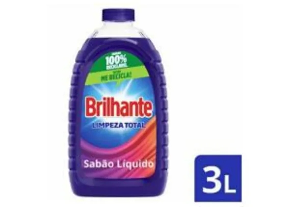 Detergente Líquido Brilhante Roupas Brancas e Coloridas | R$ 19