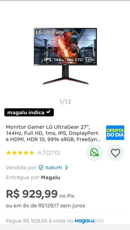 Imagem na descrição da promoção