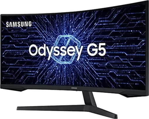 Monitor Gamer Curvo Samsung Odyssey 34', WQHD, 165Hz, 1ms, tela ultrawide, HDMI, Display Port, Frees