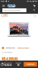 MacBook Air Apple i5 Dual Core, 8GB, SSD 128GB, macOS Sierra | R$4.400