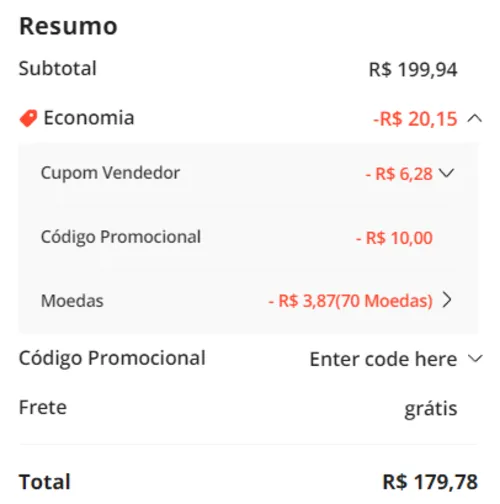 Imagem na descrição da promoção