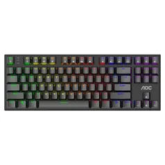 Teclado Mecânico Gamer AOC GK450, LED Rainbow, switch Red, N-Key Rollover e 100% Anti-Ghosting, US - GK450BR/FG