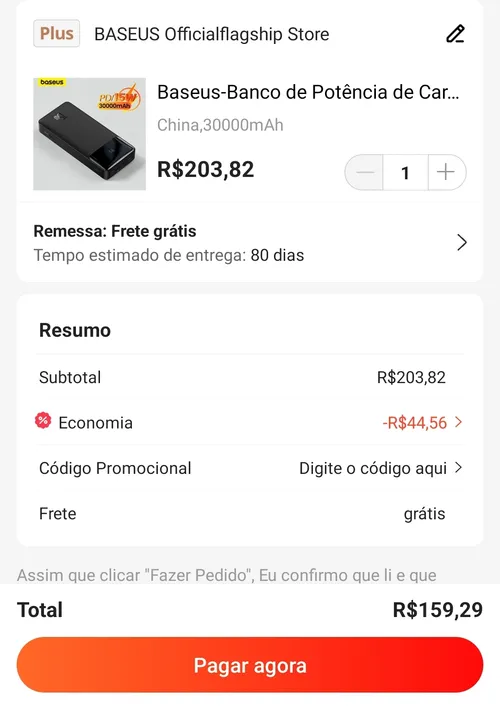 Imagem na descrição da promoção