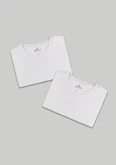 Kit Com 2 Camisetas Masculinas Básicas - Branco