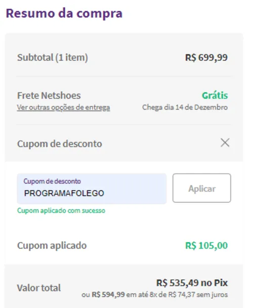 Imagem na descrição da promoção