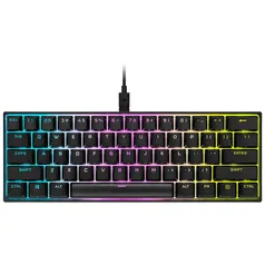 Teclado Mecânico Gamer Corsair K65 Mini, RGB, USB, Switch Cherry MX Speed, Compacto, US, Preto