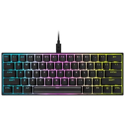 Teclado Mecânico Gamer Corsair K65 Mini, RGB, USB, Switch Cherry MX Speed, Compacto, US, Preto