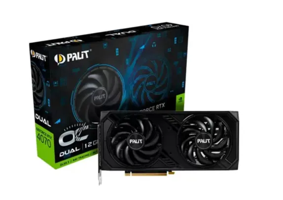 Placa de Video RTX 4060 TI Dual Palit NVIDIA GeForce, 8GB GDDR6, RGB, 128bit, G-Sync, Ray Tracing, DLSS - NE6406T019P1-1060D