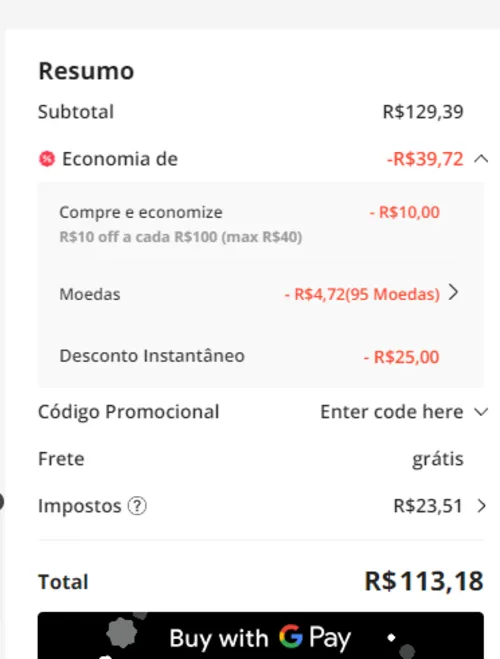 Imagem na descrição da promoção