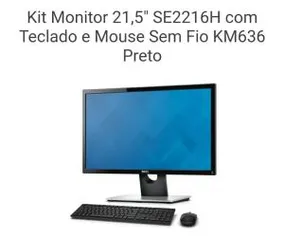 [CNPJ R$675,00] Kit Monitor 21,5" SE2216H com Teclado e Mouse Sem Fio KM636 Preto