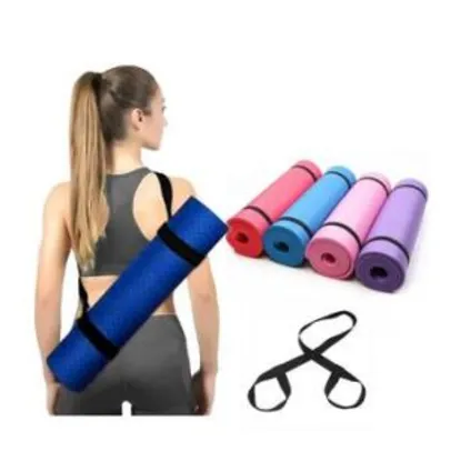 Tapete Colchonete Yoga Pilates Fitness Ginastica 170x60cm- Com Alça | R$36