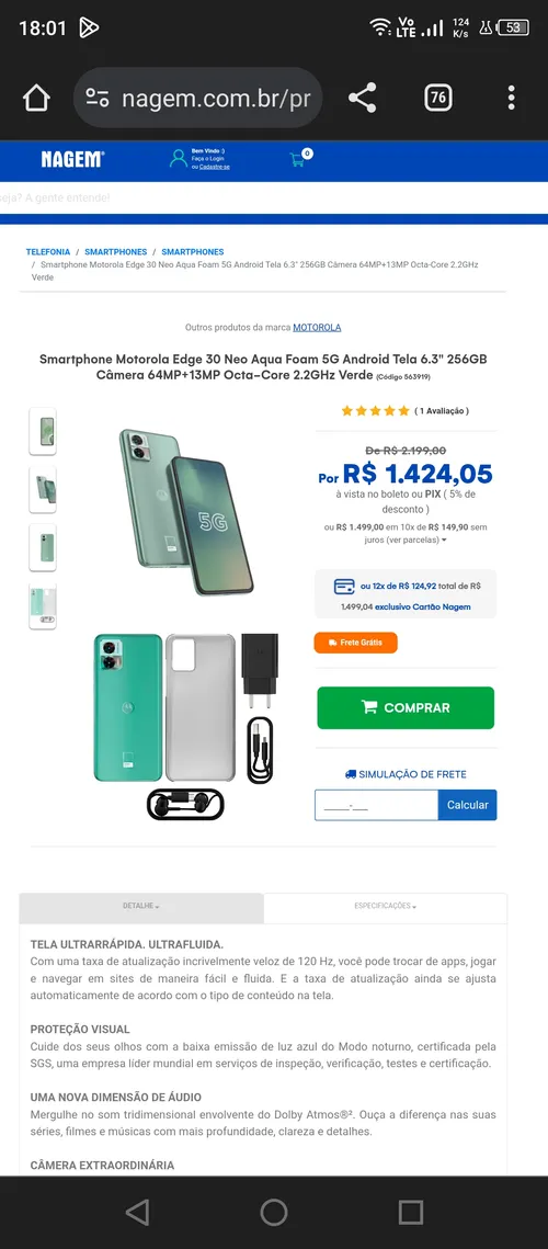 Imagem na descrição da promoção