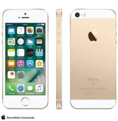 iPhone SE Dourado, com Tela de 4”, 4G, 32 GB e Câmera de 12 MP - R$1313